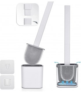 Силиконова четка за почистване на тоалетна чиния със стойка