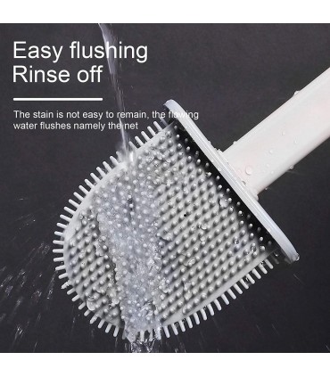 Силиконова четка за почистване на тоалетна чиния със стойка