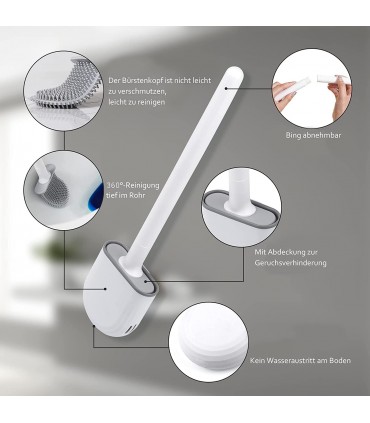 Силиконова четка за тоалетна със стенна поставка