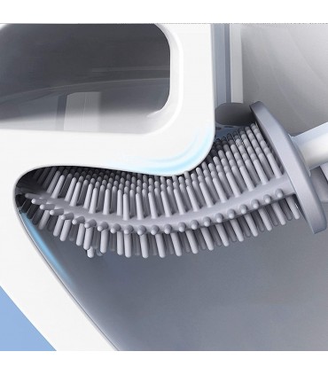 Силиконова четка за почистване на тоалетна чиния със стойка