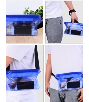 Водоустойчива калъф чанта за телефони и документи с презрамка за кръст