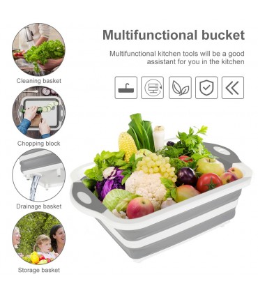 Сгъваема силиконова купа с вградена дъска и тапа за отцеждане