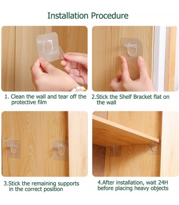 Лепящи държачи монтаж и укрепване на рафтове - комплект 4 броя