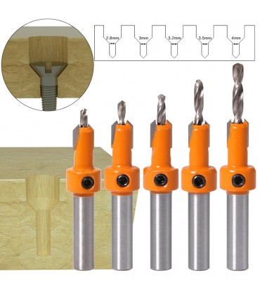 5 броя свредло за дърво със зекер фреза