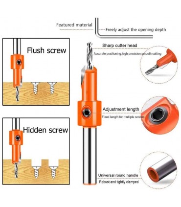 5 броя свредло за дърво със зекер фреза