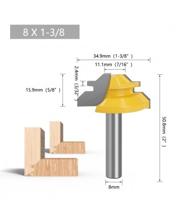 Фрезер за дърво ъглова сглобка за 90 градуса сглобка / градусови сглобки