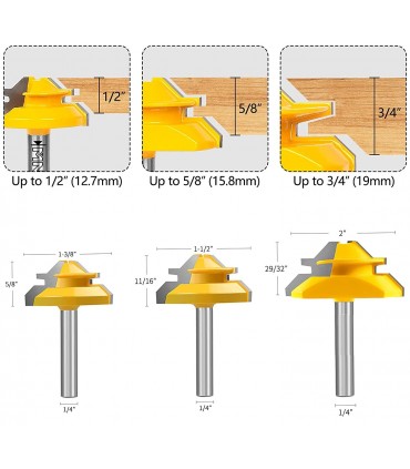 Фрезер за дърво ъглова сглобка за 90 градуса сглобка / градусови сглобки