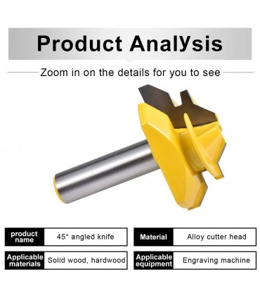 Фрезер за дърво ъглова сглобка за 90 градуса сглобка / градусови сглобки