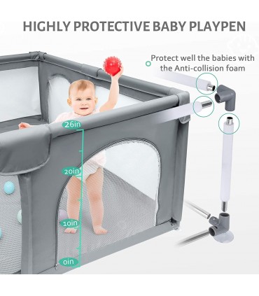 Голяма кошара за игра за бебе с размери 1.8 x 2 метра
