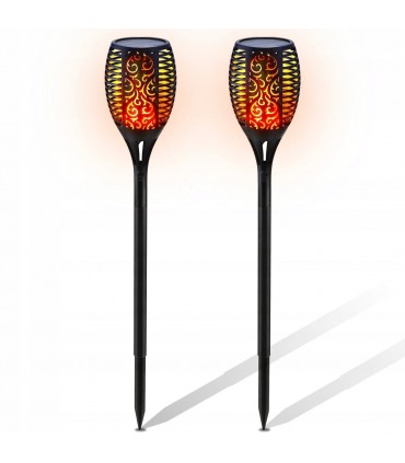 Соларна лампа тип факла с пламък за градина