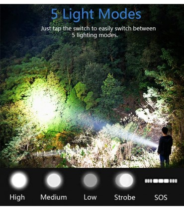 Мощен лед фенер 8000 лумен POLICE, USB, акумулаторен, зуум, водоустойчив