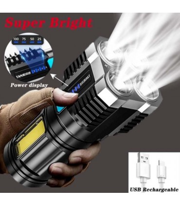 Мощен LED фенер с 4 Диода 1000 лумена