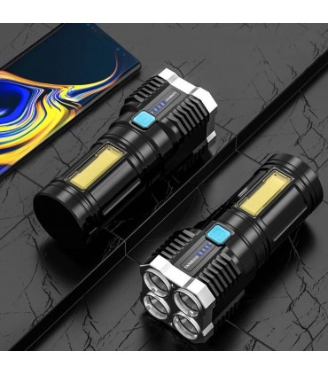 Мощен LED фенер с 4 Диода 1000 лумена