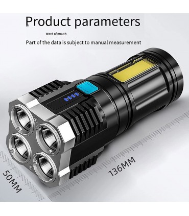 Мощен LED фенер с 4 Диода 1000 лумена