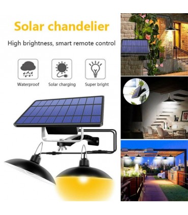 Две лампи тип полилей с подвижен соларен и дистанционно