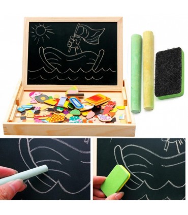 Магнитна дървена дъска с пъзел 3 в 1 Ферма