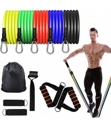 Тренировъчни ластици 11 части с натоварване до 45.3кг