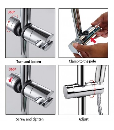 Подвижен държач за душ слушалка - за тръба