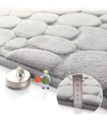 Мемори килимче за баня с шарка на камъчета