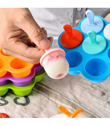 Силиконова форма за направа на ледени близалки, сладолед, плодов десерт