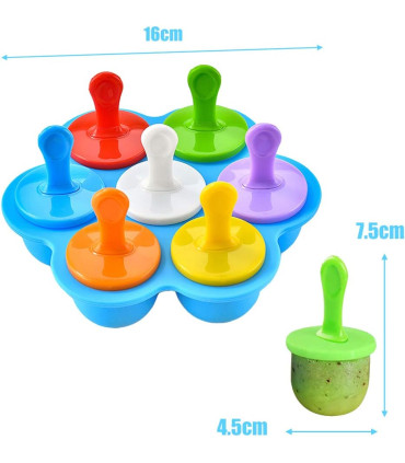 Силиконова форма за направа на ледени близалки, сладолед, плодов десерт