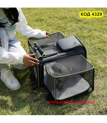 Разширяема раница за транспортиране на домашни любимци, куче, котка