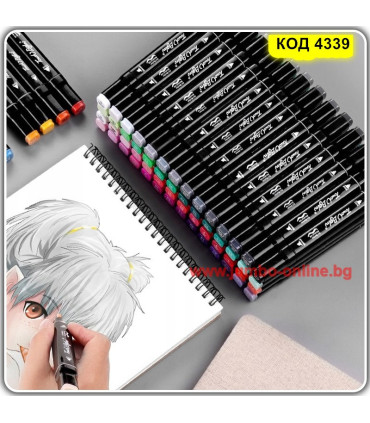 Евтини алкохолни маркери за рисуване комплект 80 броя