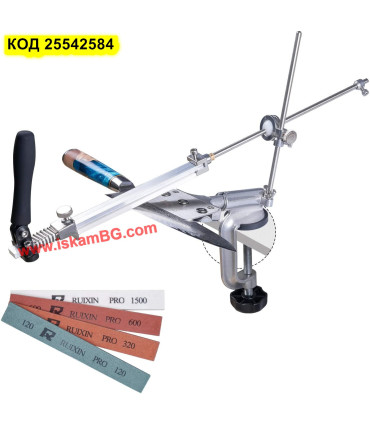 Професионално точило за ножове с фиксиран ъгъл с 4 бр. къмъка  - захващне със стяга