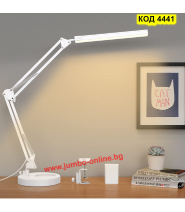 LED настолна лампа с USB, 3 цвята, 10 нива на яркост - СЪС СТОЙКА