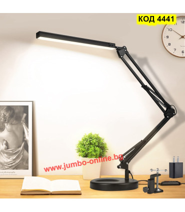 LED настолна лампа с USB, 3 цвята, 10 нива на яркост - СЪС СТОЙКА