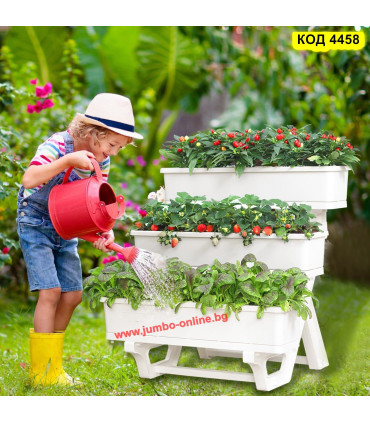 Големи саксии със стойка за отглеждане на цветя, плодове и зеленчуци