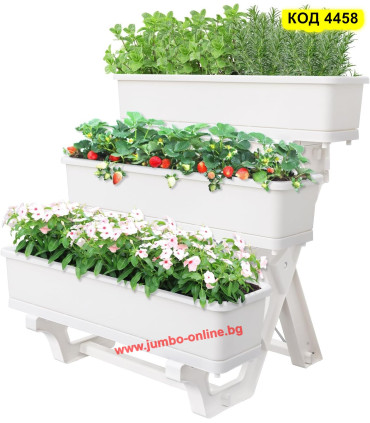 Големи саксии със стойка за отглеждане на цветя, плодове и зеленчуци