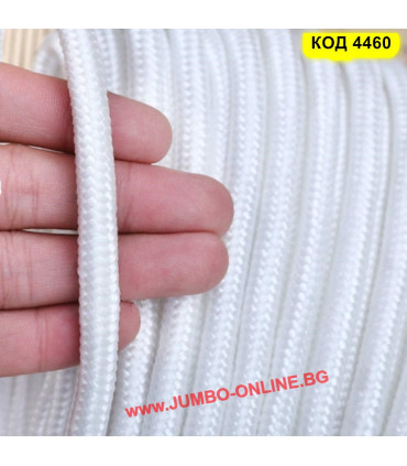 Здраво полиестерно въже 8мм, бял - цена на метър