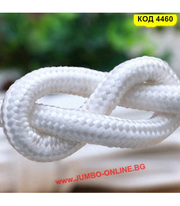 Здраво полиестерно въже 8мм, бял - цена на метър