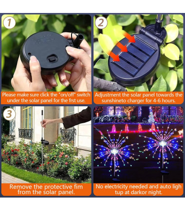 Цветни LED соларни лампи Фойерверки със 150 диода