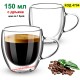Чаша за кафе с двойно дъно 150 мл – термо чаша с дръжка
