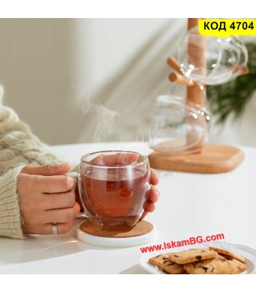 Чаша за кафе с двойно дъно 150 мл – термо чаша с дръжка