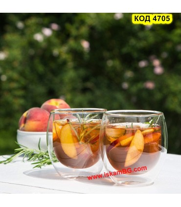 Стъклена чаша 250 мл – двустенна чаша за кафе, лате и чай