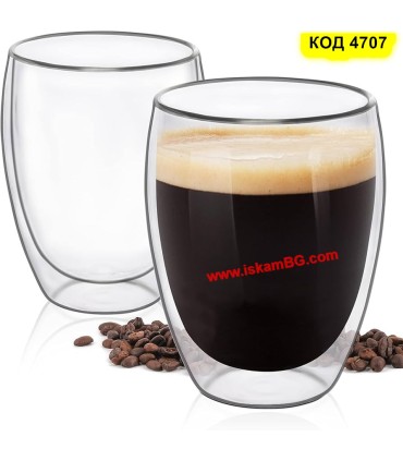 Двустенна чаша 350 мл – чаша за чай, капучино и кафе
