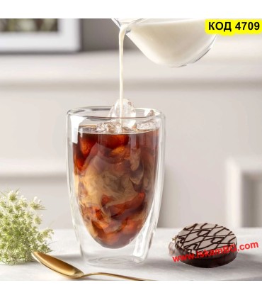 Голяма двустенна чаша 650 мл – чаша за фрапе, коктейли и смутита