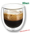 Двустенна чаша за еспресо кафе - 80мл, без дръжка