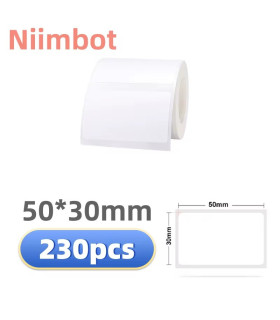 Термо етикети Niimbot 50x30 мм – бели самозалепващи етикети за B1 / B21 / B3S (230 бр.)