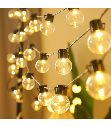 Светещ гирлянд с крушки за открито на 220V – 10 метра, 40 LED крушки