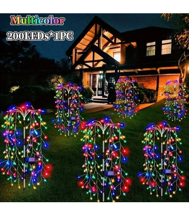 Соларна Градинска Лампа Водопад с 200 LED и RGB Светлина