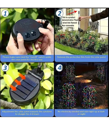 Соларна Градинска Лампа Водопад с 200 LED и RGB Светлина