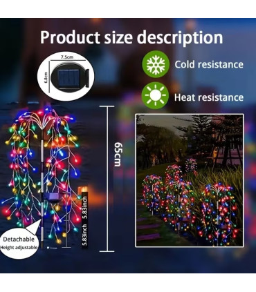 Соларна Градинска Лампа Водопад с 200 LED и RGB Светлина