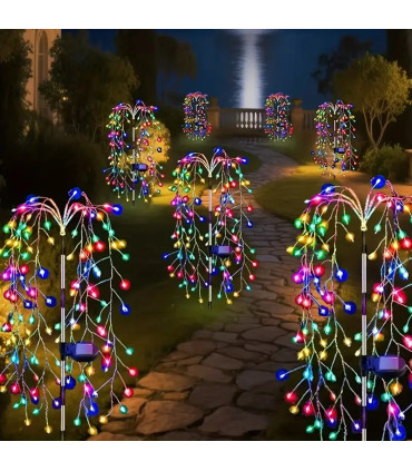 Соларна LED градинска лампа Водопад с 200LED RGB светлина