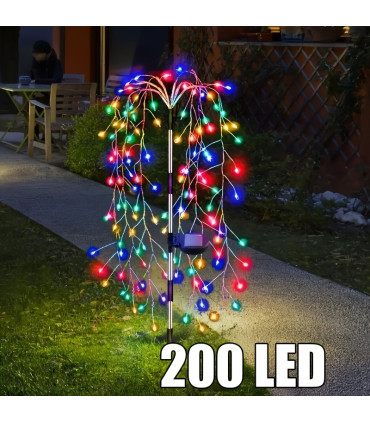 Соларна LED градинска лампа Водопад с 200LED RGB светлина